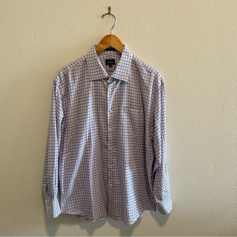 Neiman Marcus Men's Purple Checkered Shirt